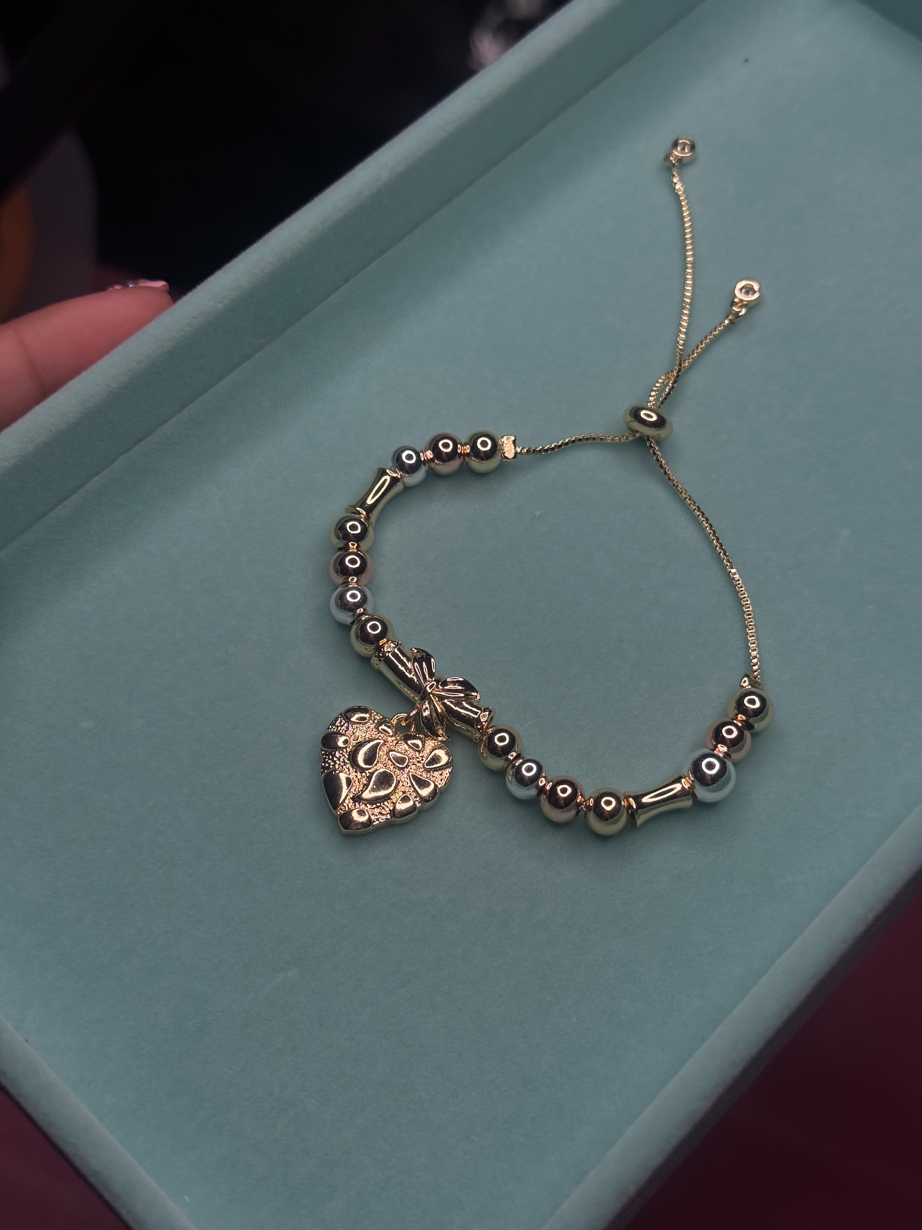 HEART NUGGET CHARM BRACELET