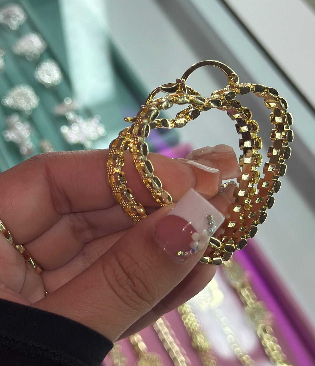 HEART ROLLIE HOOPS