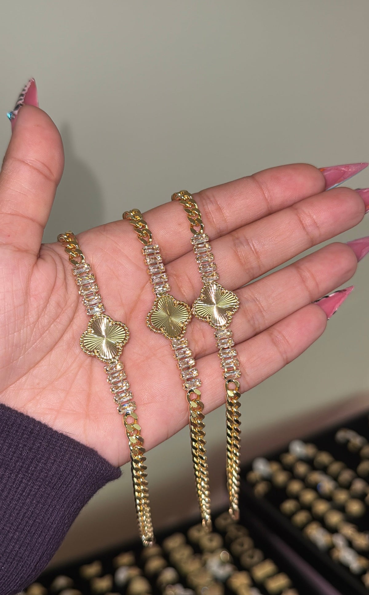 CLOVER BAGUETTE CUBAN BRACELET