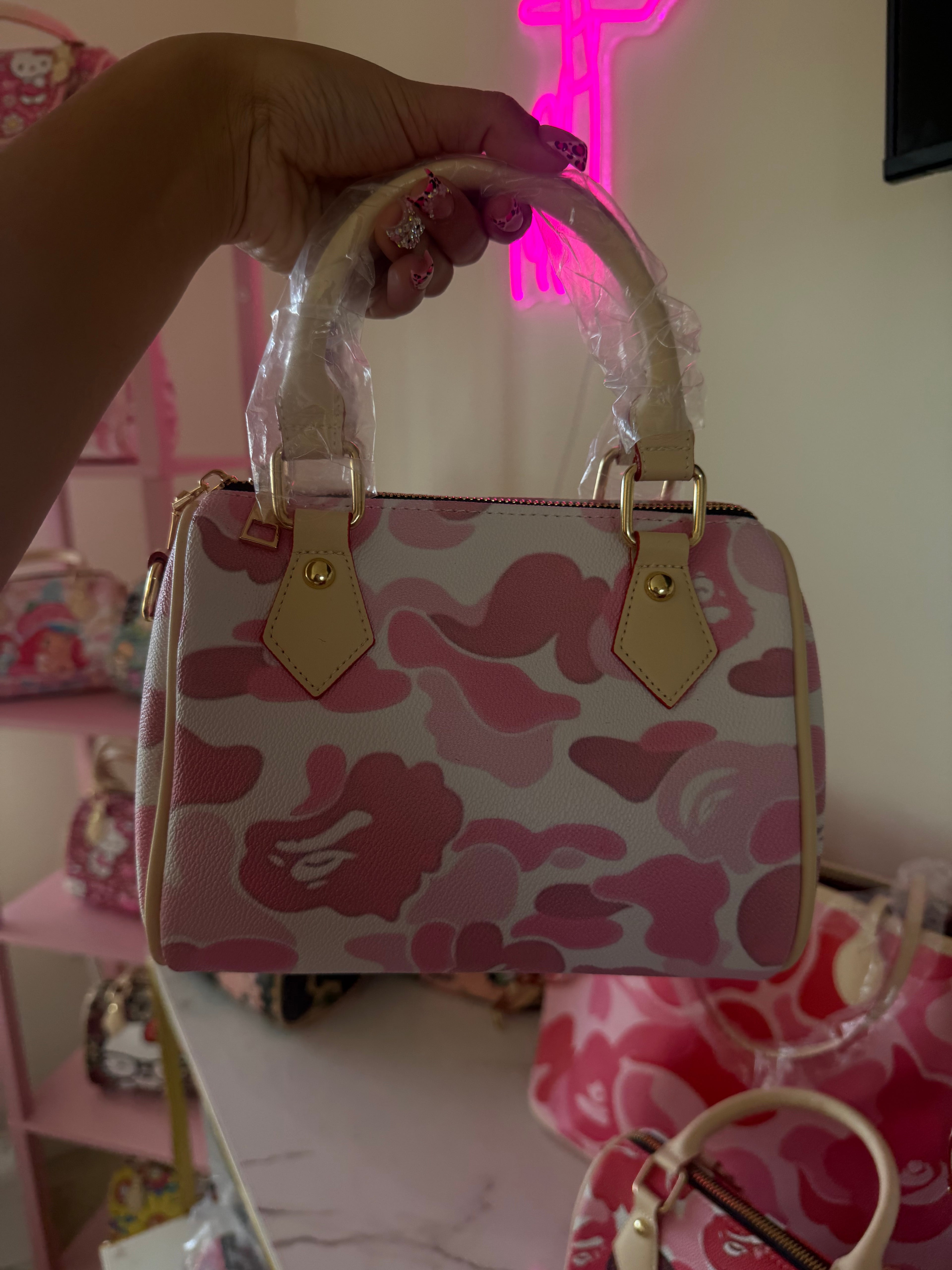 CLASSIC BABY PINK BAPE PURSE