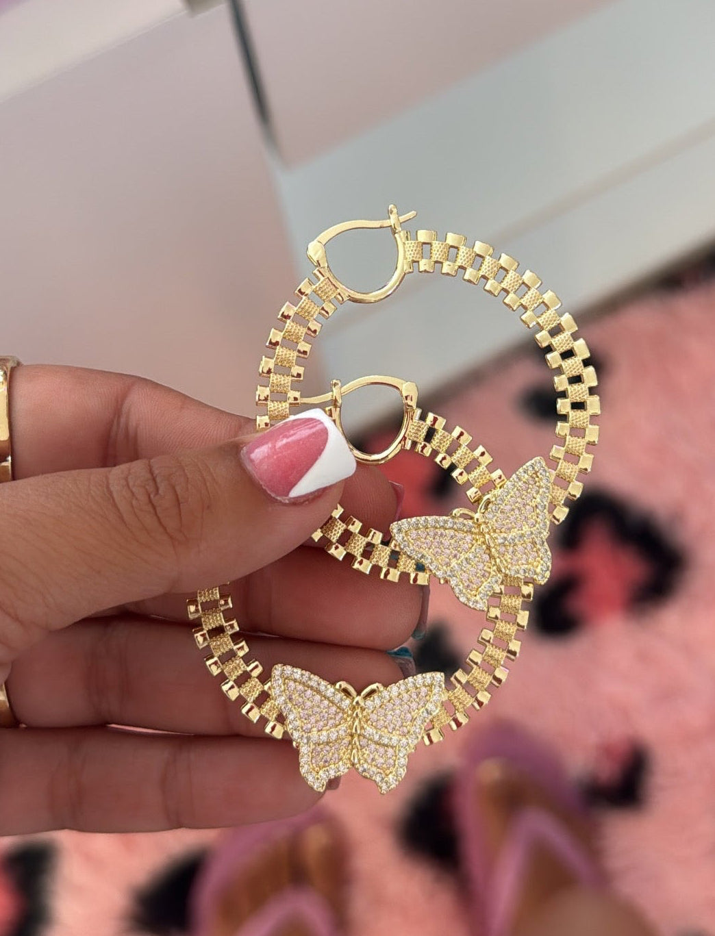 BUTTERFLY ROLLIE HOOPS