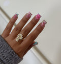 CROSS DMND NUGGET RING