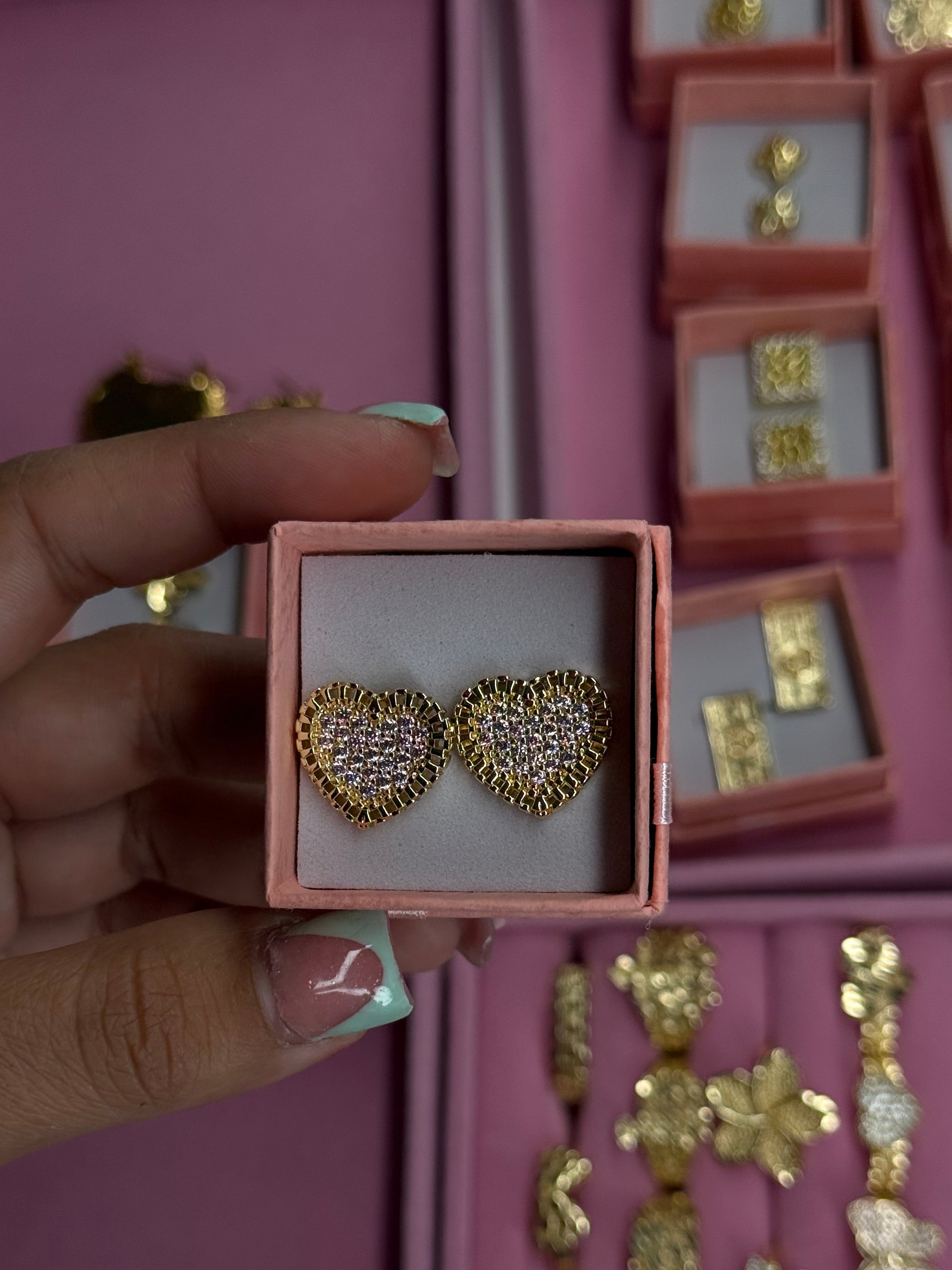 ROLEX HEART STUDS