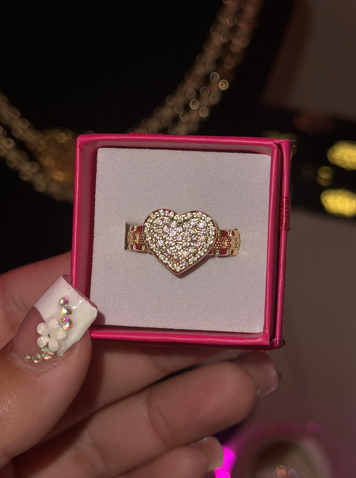 PINK HRT ROLLIE RING