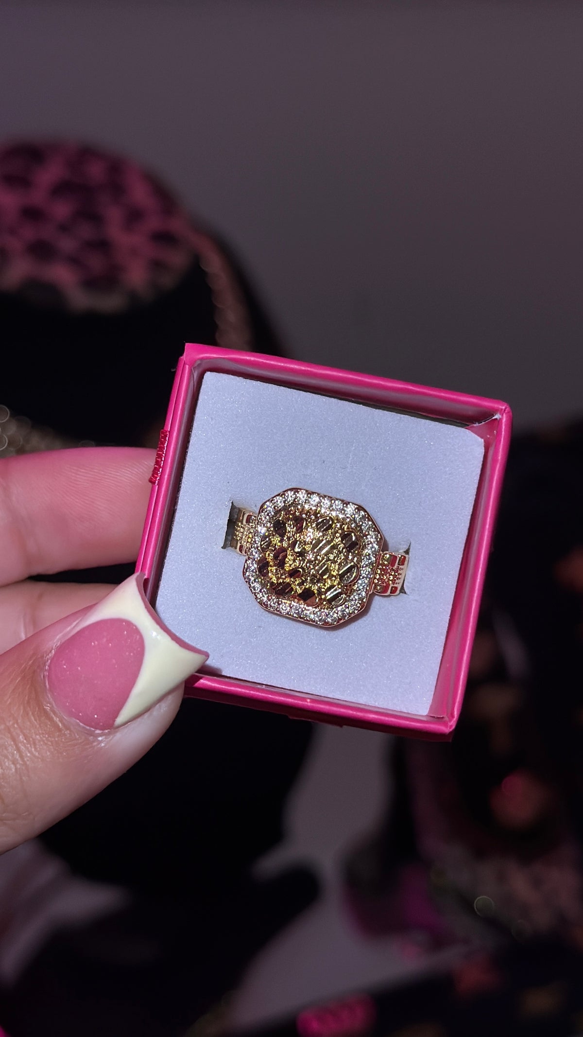 SQUARE DMND NUGGET RING