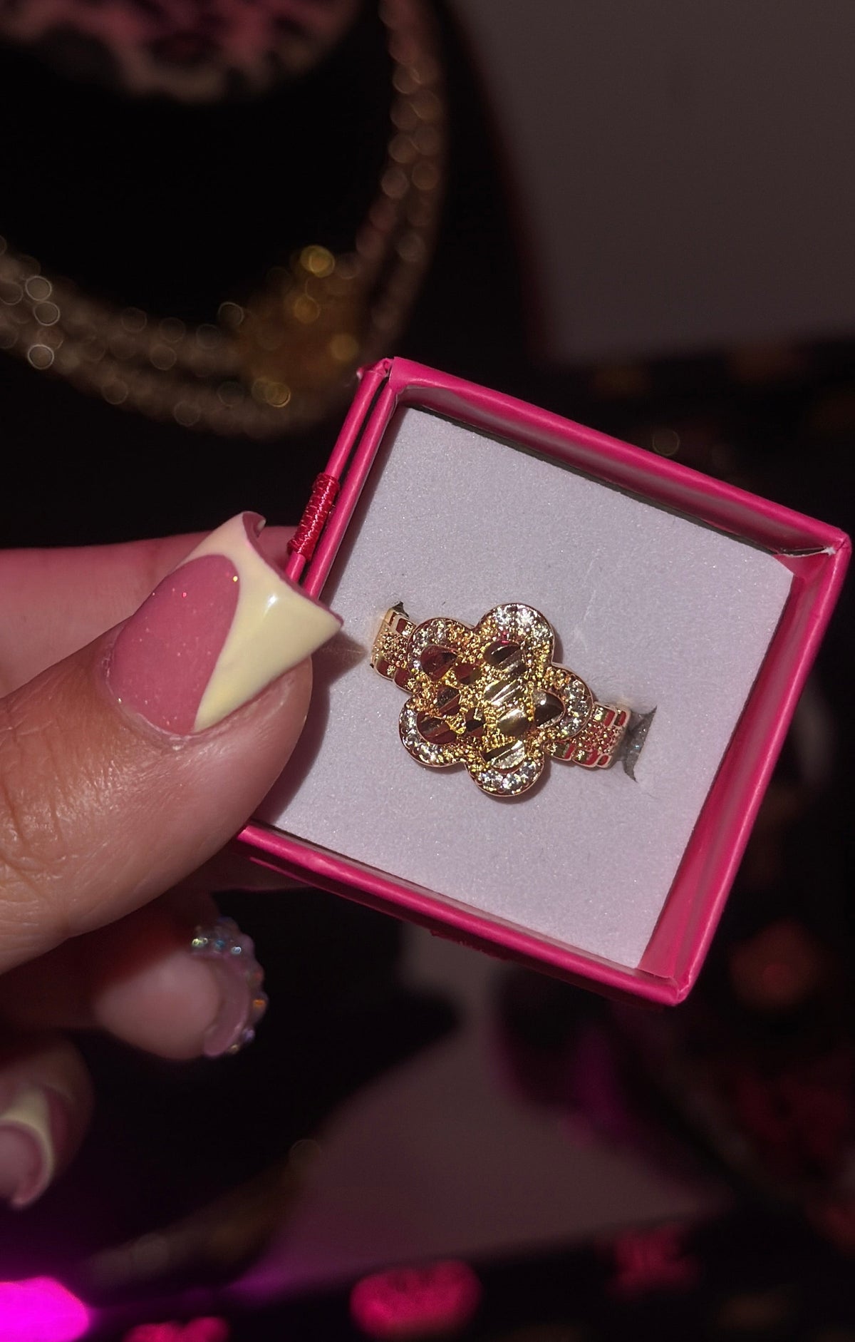 CLOVER DMND NUGGET RING