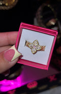 CLOVER PINK DMND RING