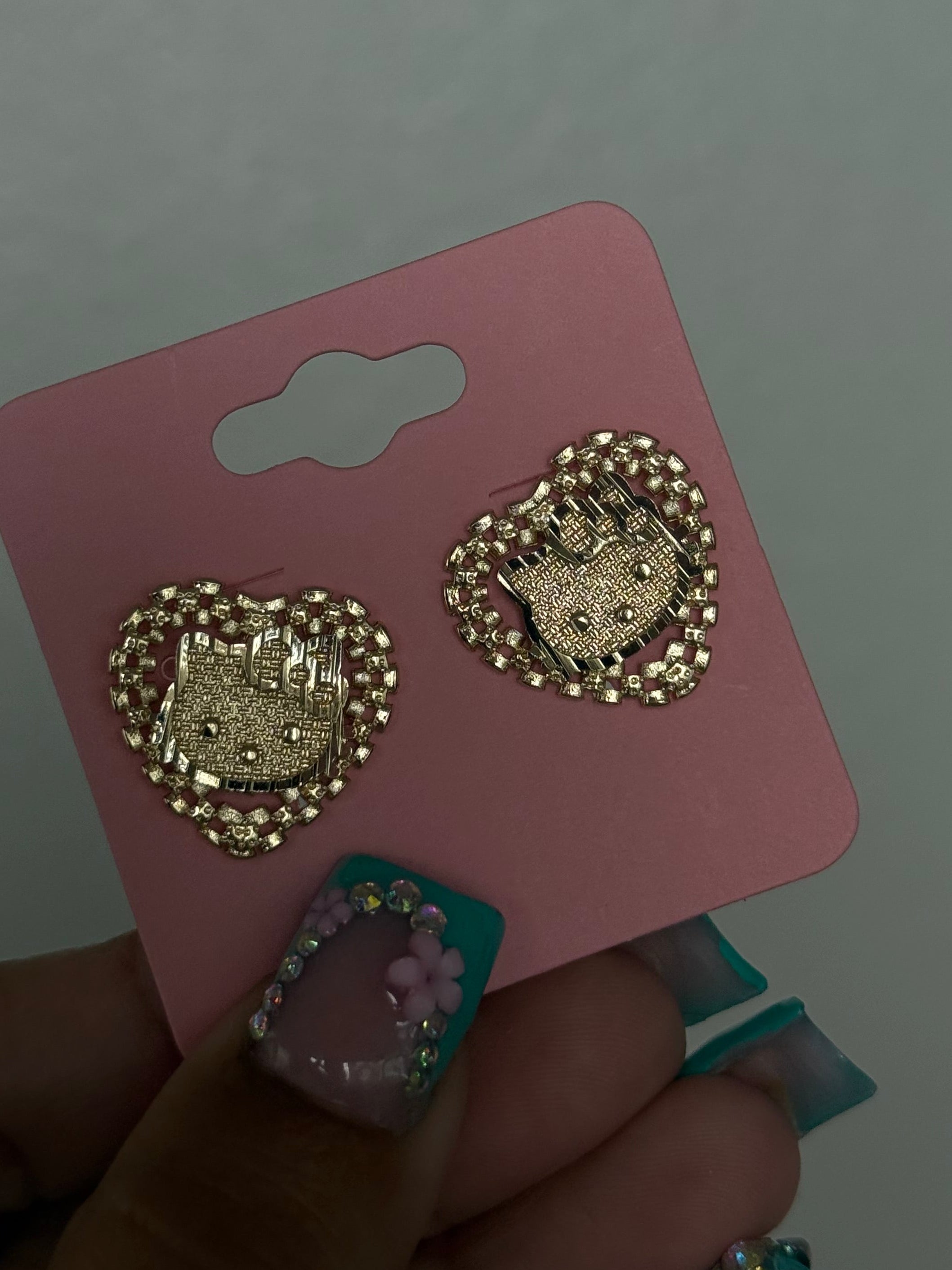 HK ROLEX HEART STUDS