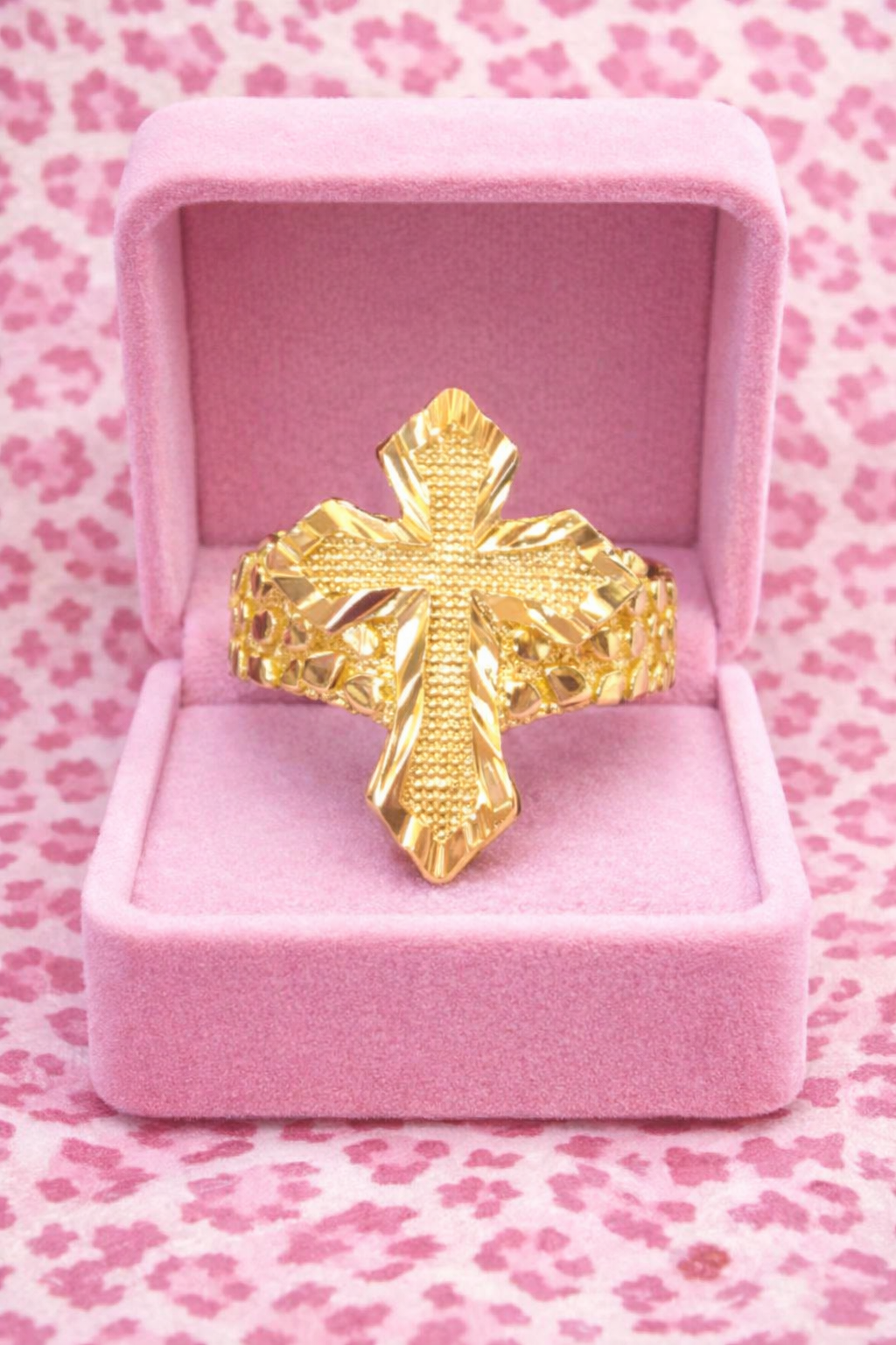 CROSS NUGGET RING
