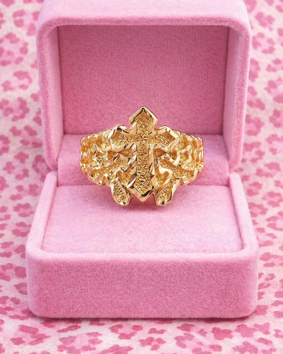 3 CROSS NUGGET RING
