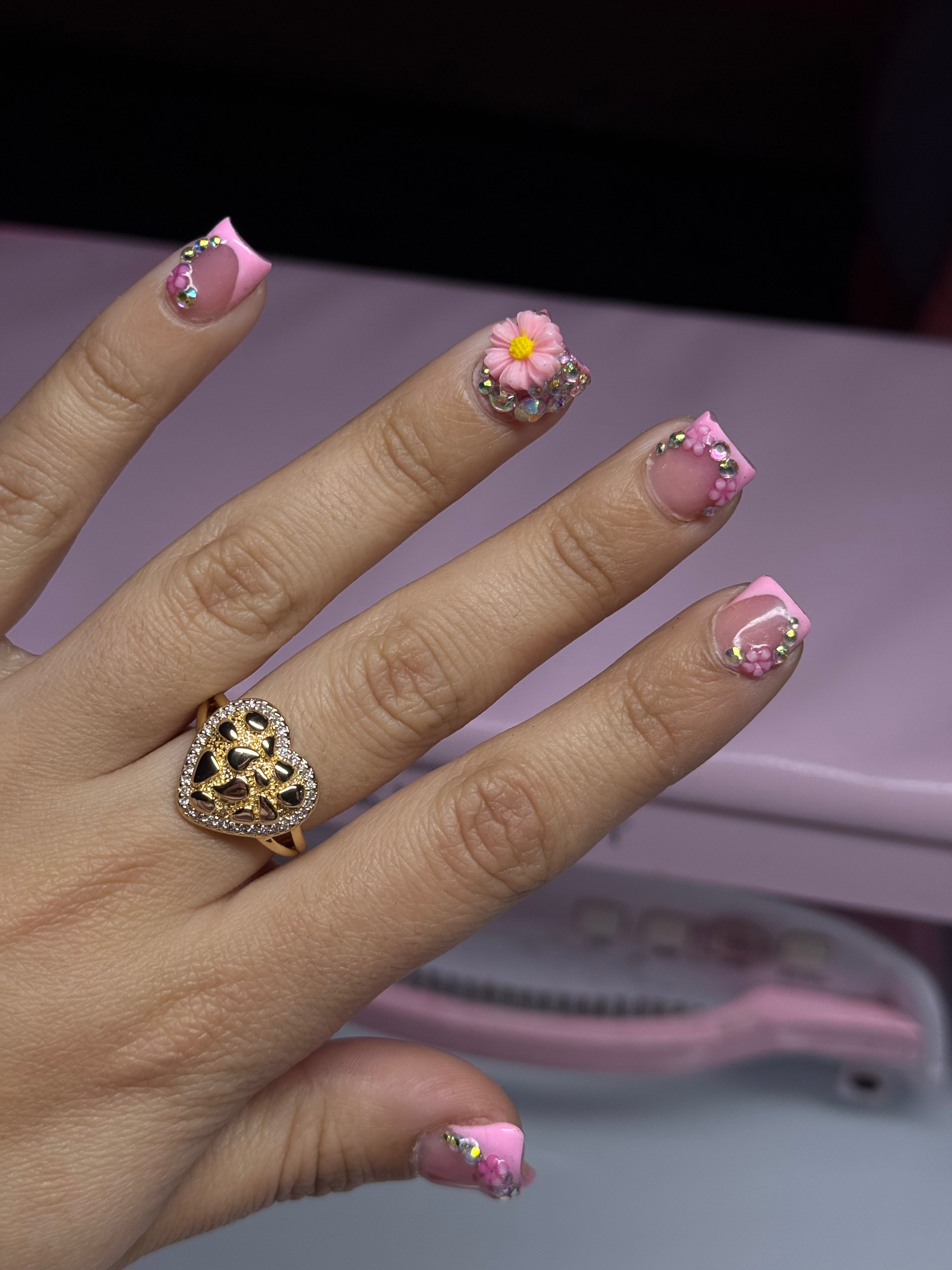 DMND HEART NUGGET RING